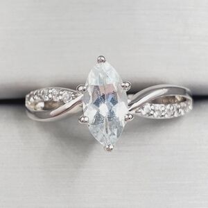Marquise Cut Aquamarine Ring
